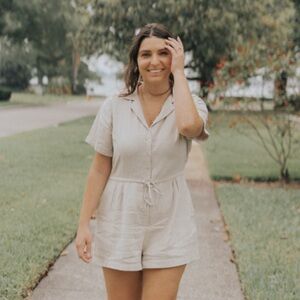 Abercrombie & Fitch Linen Romper/Jumpsuit